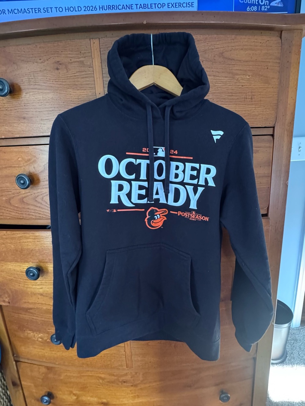 Fanatics Black "October Ready" Baltimore Orioles Hoodie with Orange Accent NWOT